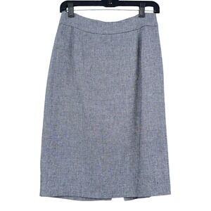 Calvin Klein Grey Linen Blend Pencil Skirt Womens Size 4 Career Office Skirt